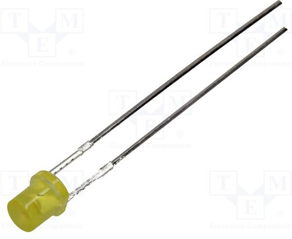 LL-304YD1X-2Y, LED; 3mm; yellow; 6?13mcd; 130°; Front: flat; 1.6?2.6V