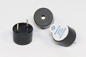 Зуммер пьезоэлектрический с генератором, размер 12x 9, напряжение 3.0~18В, частота 4.5кГц, контакты