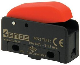 MN2TIP1, Микропереключатель 10А 250VAC с клавишей 1CO