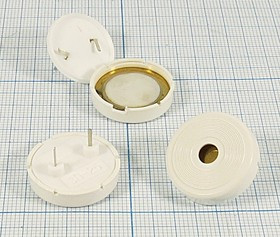 Излучатель звука пьезоэлектрический без генератора 22x 7мм, 1~20В, 4кГц, ЗП-25 на импортном пьезобло