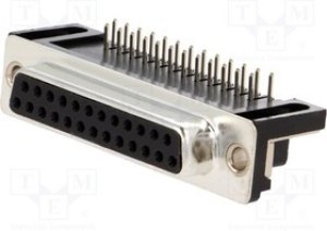 MHDD25F-T-B-SRBM, Разъем D-Sub; PIN: 25; гнездо; "мама"; на PCB; угл MHDD25F-T-B-SRBM, Разъем D-Sub; PIN: 25; гнездо; "мама"; на PCB; угл