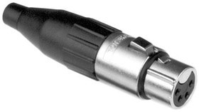 AC4F BULK, XLR Connectors 4 Pole XLR Female Cable Connector Machined Contacts Nickel Finish