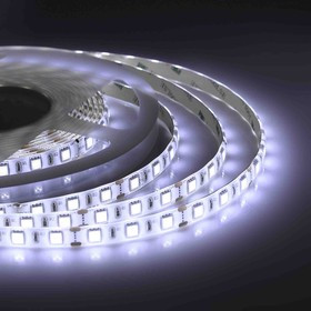 00-10, Лента светодиодная, белый, 12В, 14.4Вт/м, 60SMD(5050)/м, 700Лм/м, 6500К, IP65, 10мм, 1м