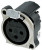 NTR-NC3FBH2, Гнездо, XLR, "мама", PIN: 3, угловой 90°, THT, серебристый, 6А