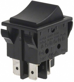 R2101C2NBB, Rocker Switches Quick connect snap-in rocker DP