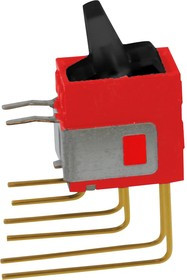 400UDP1L1BLKM7RE, Rocker Switches .4A 20VAC/DC DPDT Lvr Vert RA PC IP67