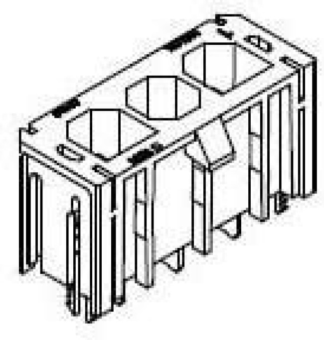 172042-0301, Headers &amp; Wire Housings Super-Sabre Vert Hdr 3Ckt W/O BdLk FgrPrf