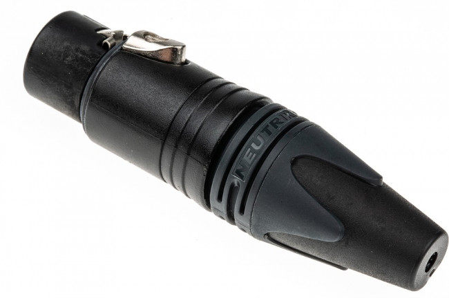 NC4FXX-BAG, XLR Connectors 4P FEM BLACK HOUSE SILVER CONTACTS