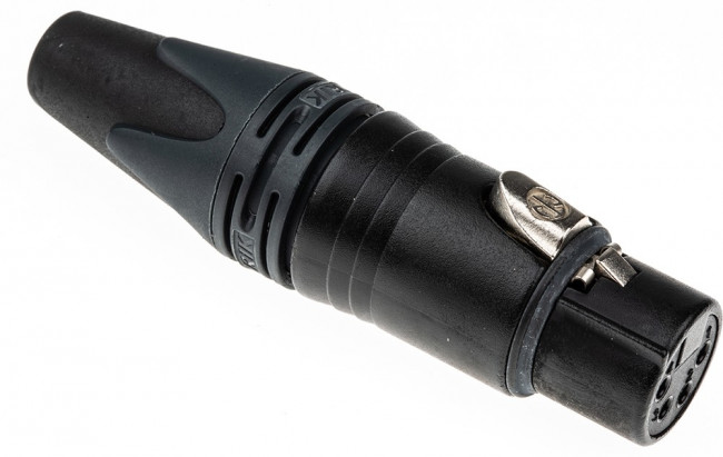 NC4FXX-BAG, XLR Connectors 4P FEM BLACK HOUSE SILVER CONTACTS