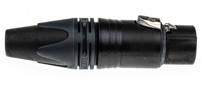 NC4FXX-BAG, XLR Connectors 4P FEM BLACK HOUSE SILVER CONTACTS