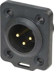 XLR panel plug, 3 pole, gold-plated, NC3MDX-TOP