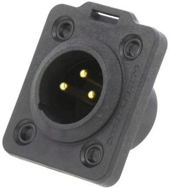 XLR panel plug, 3 pole, gold-plated, NC3MDX-TOP