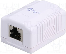 LOG-NP0073, Гнездо, RJ45, Кат: 6a, экранированный,одиночное, Конф: 8p8c, "мама"