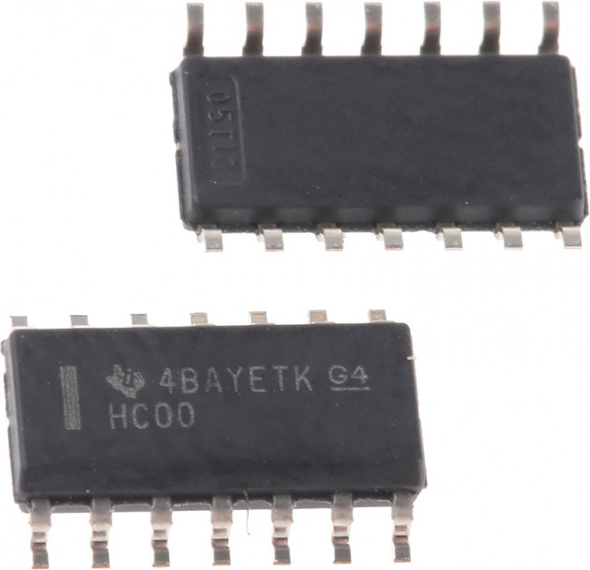 SN74HC00D, Логическая ИС, Четыре логических элемента 2И-НЕ [SO-14]