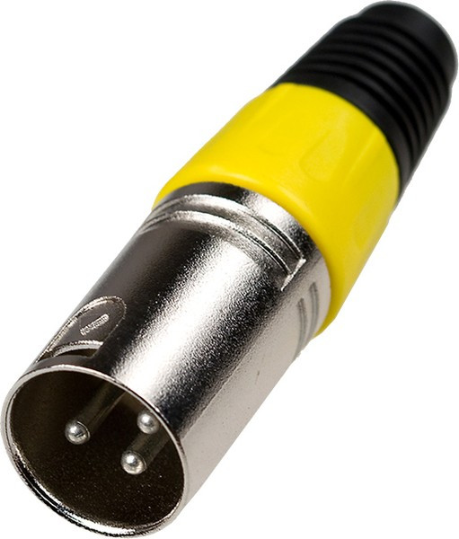 1-503 YE, разъем XLR 3 контакта штекер металл цанга на кабель желтый