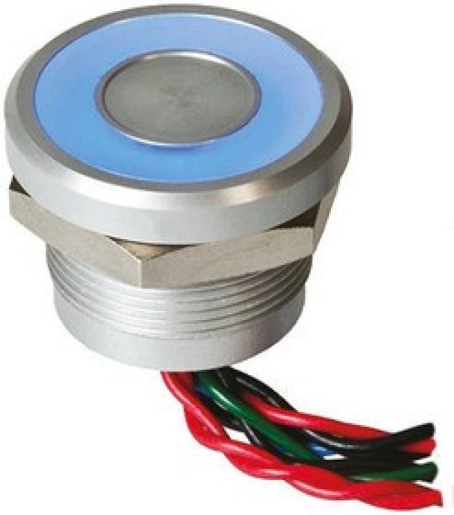 PBARZAF0000F3A, Illuminated Piezo Switch, Momentary, Pulse, SPST, IP68, Wire Lead, 200 mA @ 24 V dc, -40 +75°C