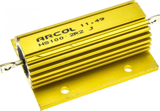 HS100-2R2J, Резистор: проволочный; с радиатором; винтами; 2,2Ом; 100Вт; ±5%