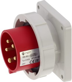 Встраиваемая вилка 16A/400V/3P+N+E/IP67, фланец 86x86 CA829
