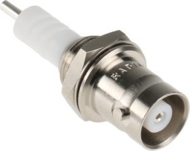R316553000, BNC Series Straight 50 Panel Mount Bulkhead Fitting BNC Connector, jack, Nickel, Solder Termination R316553000, BNC Series Straight 50 Panel Mount Bulkhead Fitting BNC Connector, jack, Nickel, Solder Termination