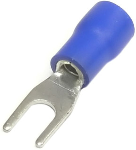 SV2-3.2, Наконечник кабельный вилочный изолированный , 27 А, 16-14 AWG, синий, латунь луженая