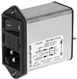 3-104-202, Filtered IEC Power Entry Module, 1 А, 250 В AC