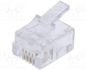 BM01065, Plug; RJ11; PIN: 4; Layout: 6p4c; for cable; IDC,crimped