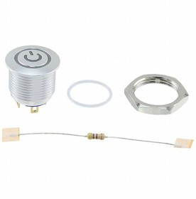 AV1610P312R04, Pushbutton Switches AV16 SPM 0.4VA P OWER LED RED 12V