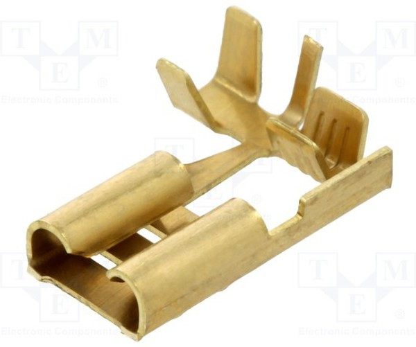 BM 02195, Наконечник: плоская, 6,3мм, 0,8мм, "мама", 0,5-1мм2, обжим, латунь