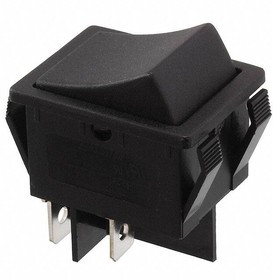 R5FBLKBLKEF0, Rocker Switches 15A 250V DPST Off-(On)No Lamp