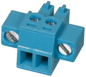 TBP02P1W-381-02BE, Pluggable Terminal Blocks Terminal block, pluggable, 3.81, plug, 2 pole, slotted screw, blue