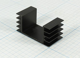 Ребристый радиатор чёрного цвета; №12394 охладитель 25x 50x 24\J06\\Al\чер\BLA031-25\