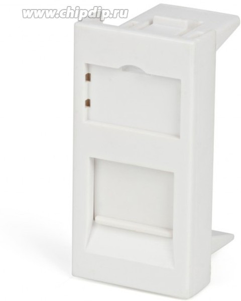 01 Вставка Hyperline, 45x22,5 (аналог Mosaic) для 1 модуля формата Keystone Jack, со шторкой, белая