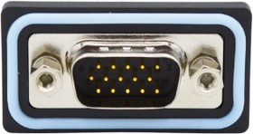 HDF-R15-113L011, HDF 15 Way Right Angle Solder D-sub Connector Plug, 2.29mm Pitch, with 4-40 Screw Locks