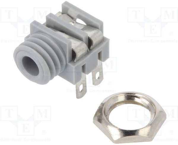 CL1382A, Гнездо; Jack 3,5мм; "мама"; mono; с выключателем; угловой 90°