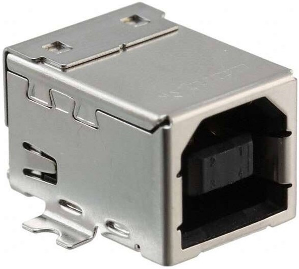 1-1734346-1, USB Connectors R/A SMT B W/post BLK