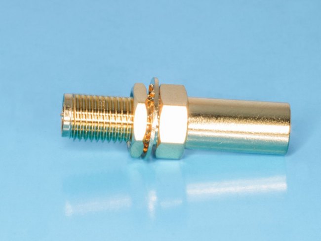 RP-SMA-C58PG, Разъем RP-SMA вилка на кабель RG-58, обжимной, позолоченный, Amphenol, R901-9863-04RFX