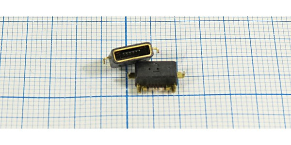 Гнездо micro USB, Тип AB, угловое, 5 контактов, SMD на плату; №12639 гн microUSB \AB\5P4C\плат\ угл\SMD\microUSB AB-5SAD