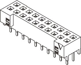 S2M-107-01-L-D, S2M Series Straight Through Hole Mount PCB Socket, 14-Contact, 2-Row, 2mm Pitch, Solder Termination S2M-107-01-L-D, S2M Series Straight Through Hole Mount PCB Socket, 14-Contact, 2-Row, 2mm Pitch, Solder Termination