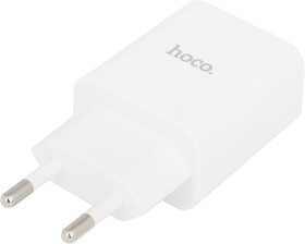 Блок питания (сетевой адаптер) HOCO C62A с 2 USB портами 2,1 A белый