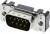 D-Sub plug, 9 pole, standard, equipped, straight, solder pin, 09651616712 D-Sub plug, 9 pole, standard, equipped, straight, solder pin, 09651616712