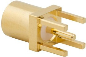 908-NM22106, Conn MMCX 0Hz to 6GHz 50Ohm Solder ST Thru-Hole RCP Gold Over White Bronze Bulk