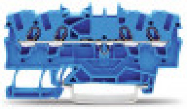 4-wire feed-through terminal, spring-clamp connection, 0.25-2.5 mm², 1 pole, 18 A, 8 kV, blue, 2001-1404 4-wire feed-through terminal, spring-clamp connection, 0.25-2.5 mm², 1 pole, 18 A, 8 kV, blue, 2001-1404