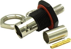 10-258-B36-FB, jack Panel Mount BNC Connector, 75, Crimp Termination, Straight Body