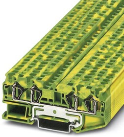 3031461, ST 4-QUATTRO-PE Series Green/Yellow Earth Terminal Block
