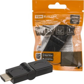 Переходник "АВП 5" штекер HDMI - гнездо HDMI поворотный на 180 градусов, позолоченные контакты, TDM