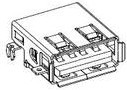 48258-0002, USB Type A, USB-A 2.0 Receptacle, Right Angle, 4 Poles 48258-0002, USB Type A, USB-A 2.0 Receptacle, Right Angle, 4 Poles