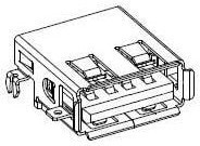 48258-0002, USB Type A, USB-A 2.0 Receptacle, Right Angle, 4 Poles 48258-0002, USB Type A, USB-A 2.0 Receptacle, Right Angle, 4 Poles