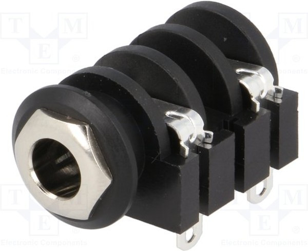 ACJM-IHS, Телефонный аудио разъем, Mono, 6.35mm, 2 контакт(-ов), Гнездо, Монтаж в Панель