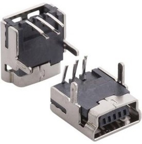 RND 205-00862, Mini USB Connector, Right Angle, Mini USB 2.0 Receptacle, Right Angle, 5 Poles
