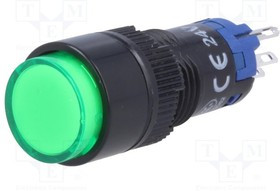 V12Y-11-24G, Переключатель: кнопочный, Пол: 2, SPDT, 0,5A/250ВAC, 1A/24ВDC, IP40